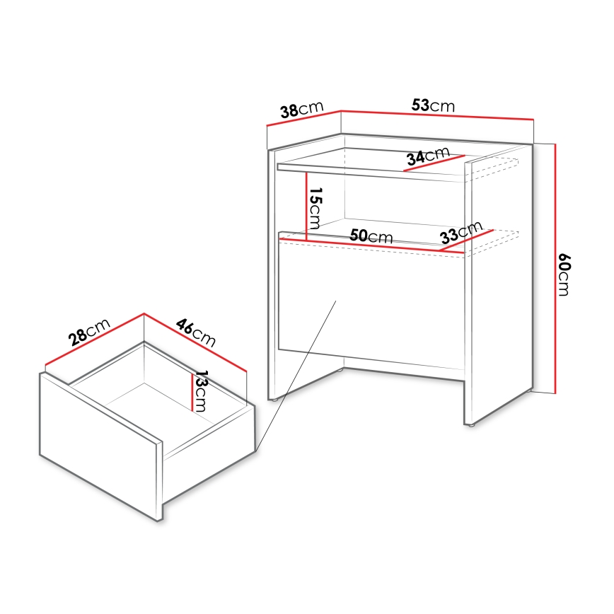 JAPANDI öökapp 60 x 53 cm, tamm Baltic Storm