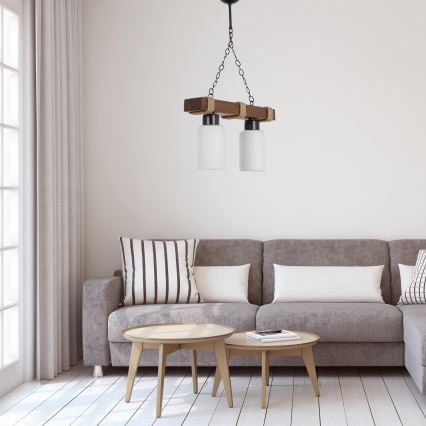 JASMIN Laevalgusti 2xE27/40W/230V pruun/valge