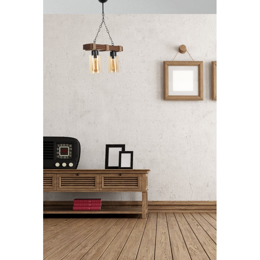 Jasmini riputav lendedor 2xE27/40W/230V pruun/beez