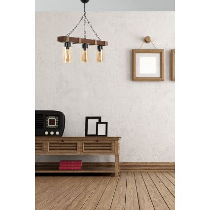 Jasmini riputav lendedor 3xE27/40W/230V pruun/beez