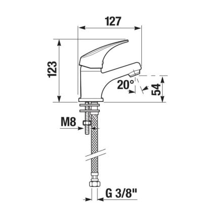 JIKA H3111N10041101 - Valamu kraan TALAS 12,3 cm läikiv kroom