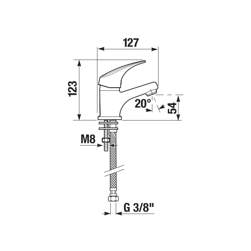 JIKA H3111N10041101 - Valamu kraan TALAS 12,3 cm läikiv kroom