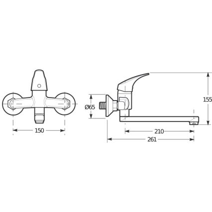 JIKA H3111N70042301 - Valamu kraan TALAS 15,5 cm läikiv kroom