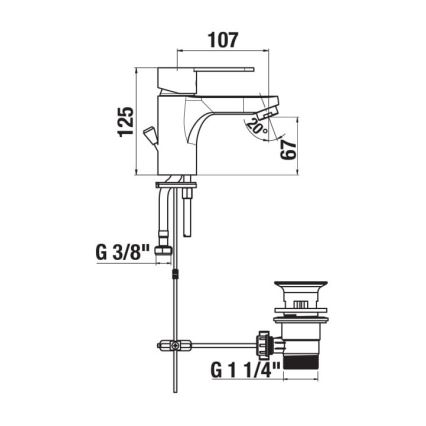 JIKA H3111Z10041111 - Valamu kraan + äravool koos ülevooluga LYRA 12,5 cm läikiv kroom