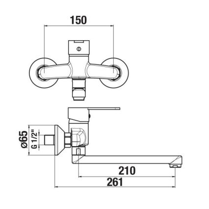 JIKA H3111Z70042301 - Valamu kraan LYRA 15x26,1 cm läikiv kroom