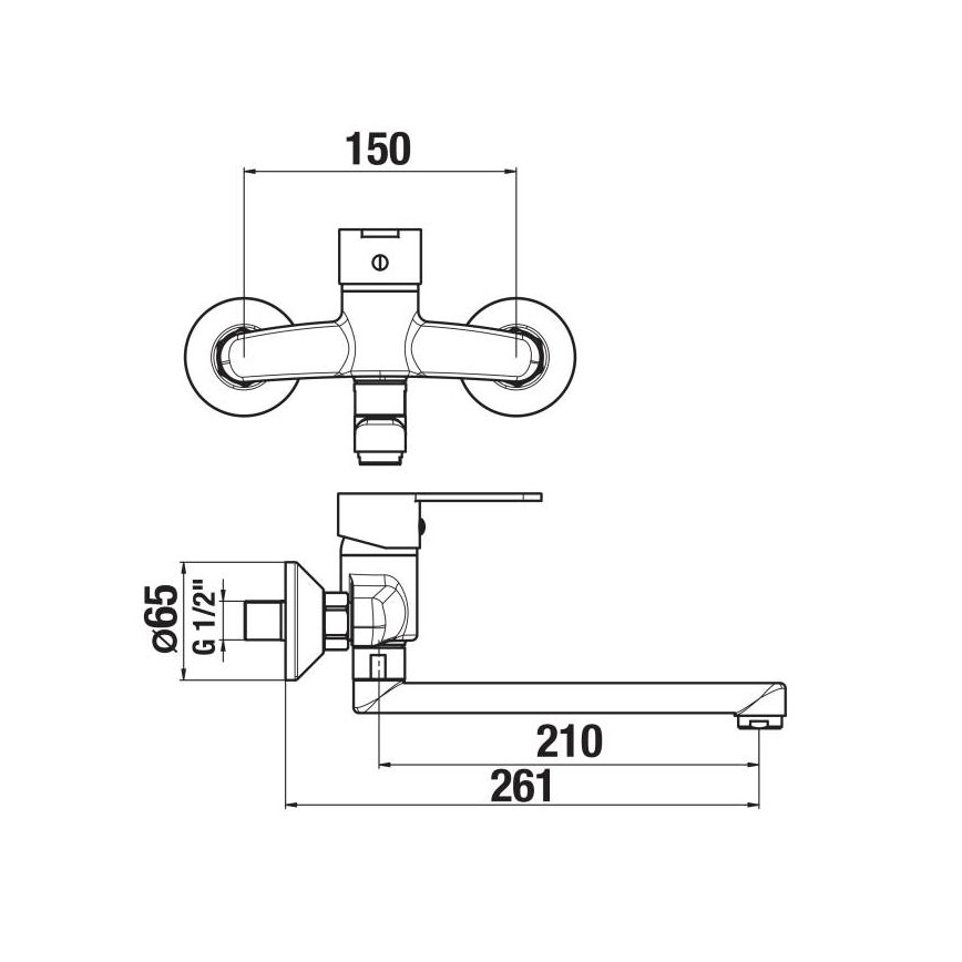 JIKA H3111Z70042301 - Valamu kraan LYRA 15x26,1 cm läikiv kroom