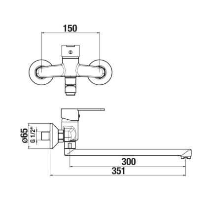 JIKA H3111Z70042401 - Valamu kraan LYRA 15x35,1 cm läikiv kroom