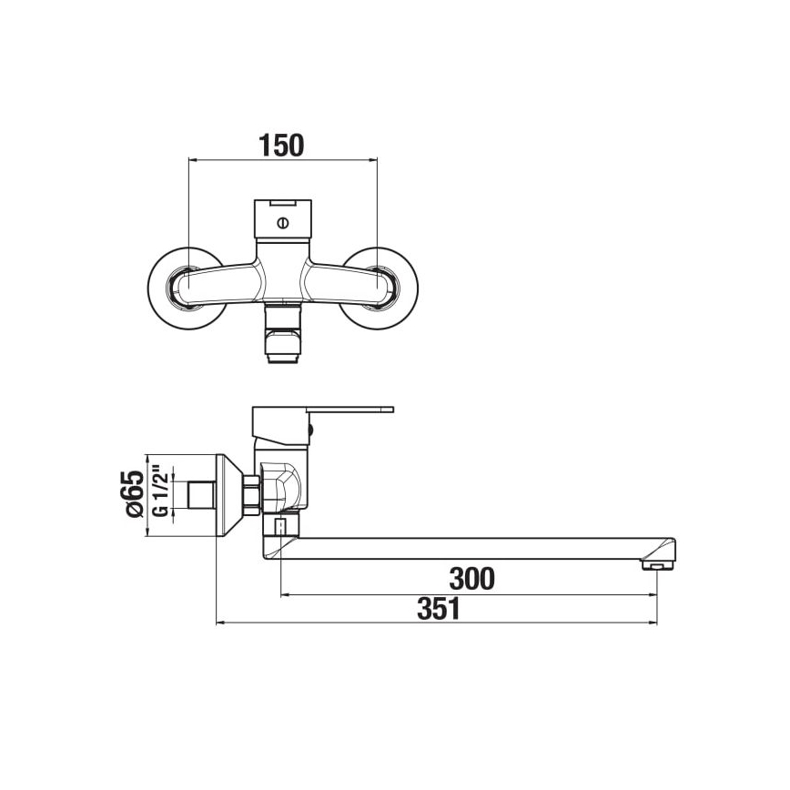 JIKA H3111Z70042401 - Valamu kraan LYRA 15x35,1 cm läikiv kroom