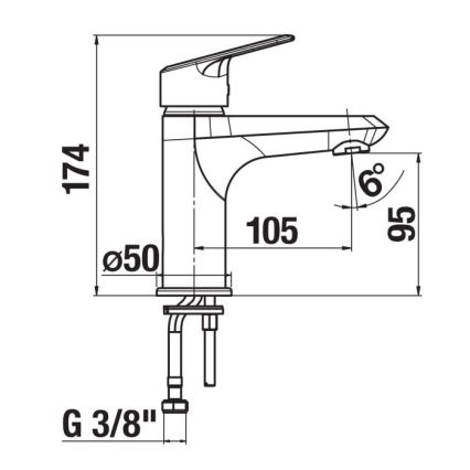 JIKA H3112E10041101 - Valamu kraan TALAS 17,4 cm läikiv kroom