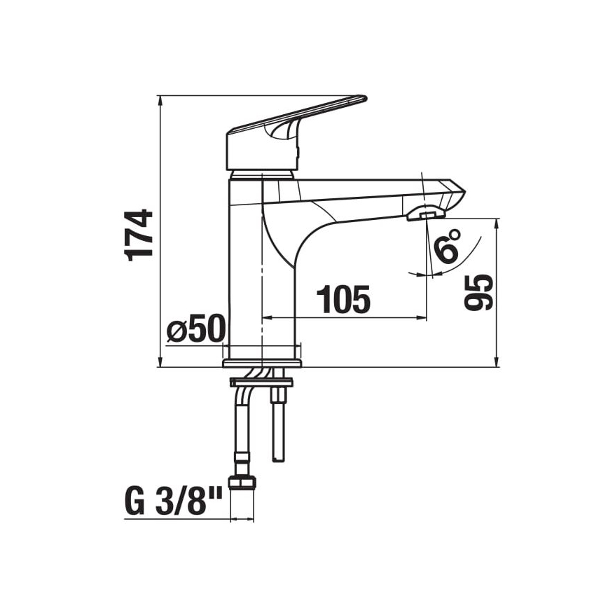 JIKA H3112E10041101 - Valamu kraan TALAS 17,4 cm läikiv kroom