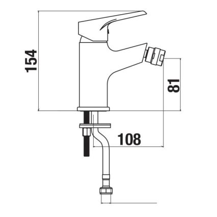 JIKA H3411W10041101 - Bidee kraan CUBE 15,4 cm läikiv kroom