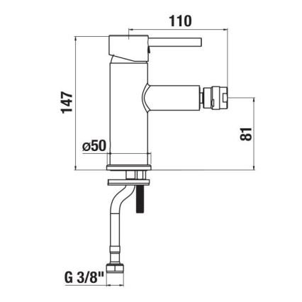JIKA H3412F17161101 - Bidee kraan MIO 14,7 cm matt must