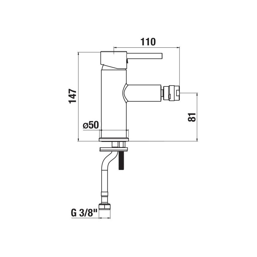 JIKA H3412F17161101 - Bidee kraan MIO 14,7 cm matt must