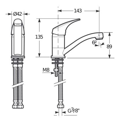 JIKA H3511N10042201 - Valamu kraan TALAS 13,5 cm läikiv kroom