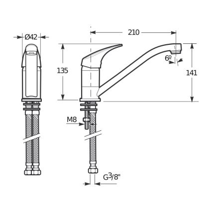 JIKA H3511N10042301 - Valamu kraan TALAS 13,5 cm läikiv kroom