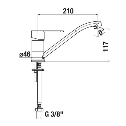 JIKA H3511Z10042301 - Valamu kraan LYRA 21 cm läikiv kroom