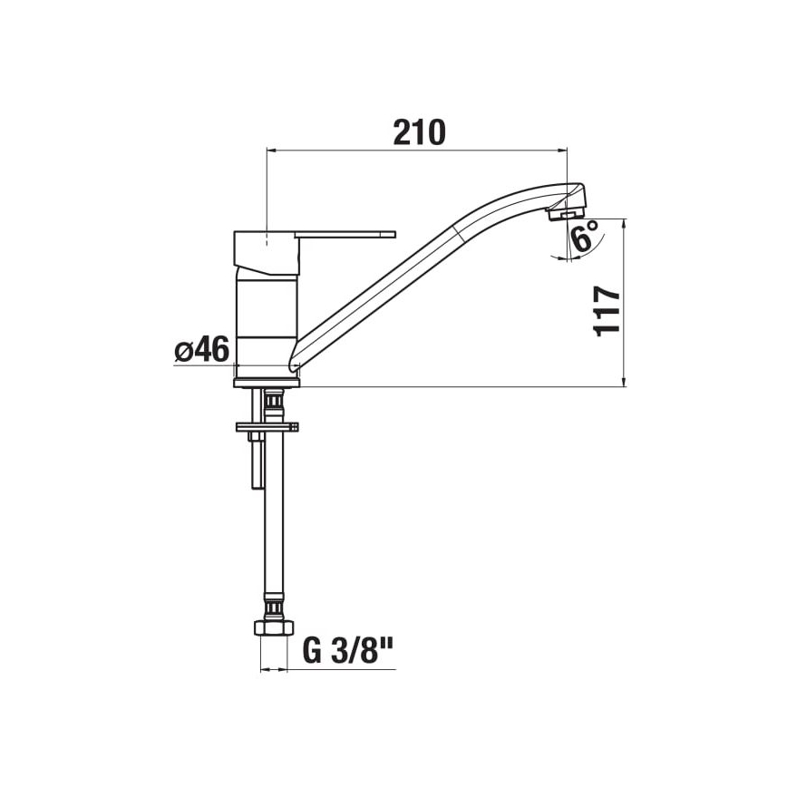 JIKA H3511Z10042301 - Valamu kraan LYRA 21 cm läikiv kroom