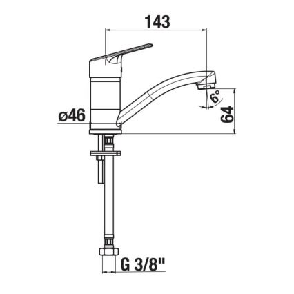 JIKA H3512E10042201 - Valamu kraan LYRA 14,3 cm läikiv kroom