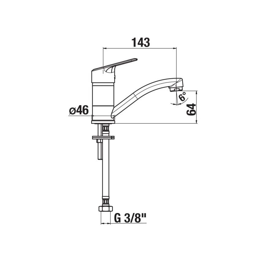 JIKA H3512E10042201 - Valamu kraan LYRA 14,3 cm läikiv kroom