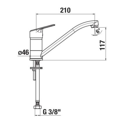 JIKA H3512E10042301 - Valamu kraan LYRA 21 cm läikiv kroom