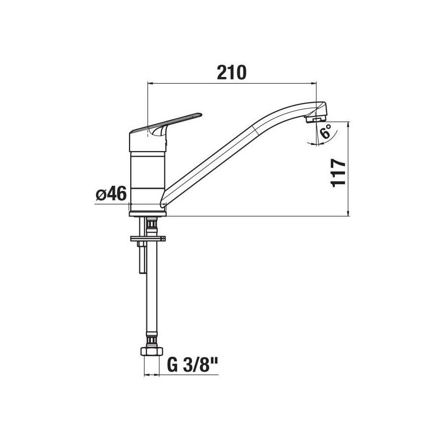 JIKA H3512E10042301 - Valamu kraan LYRA 21 cm läikiv kroom