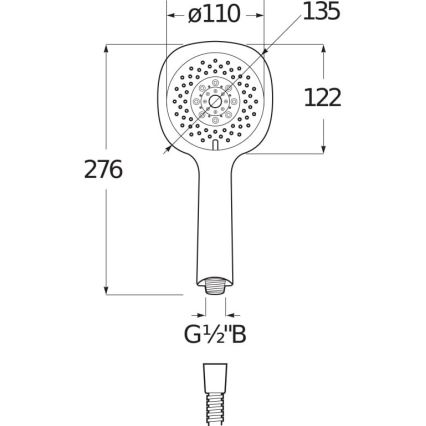 JIKA H3611X30044711 - Käeshoitav dušš CUBITO läikiv kroom