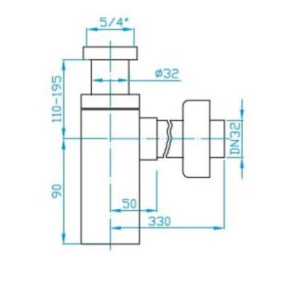JIKA H3747300040001 - Nelinurkne valamu äravool CUBITO läikiv kroom