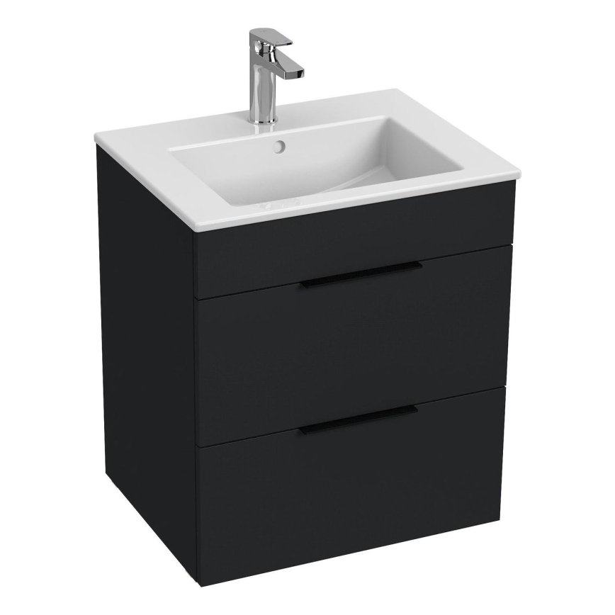 JIKA H4536121763521 - Must vannitoakapp valamuga CUBE 60,7x55 cm