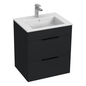 JIKA H4536121763521 - Vannitoa kapp koos valamuga CUBE 60,7x55 cm must