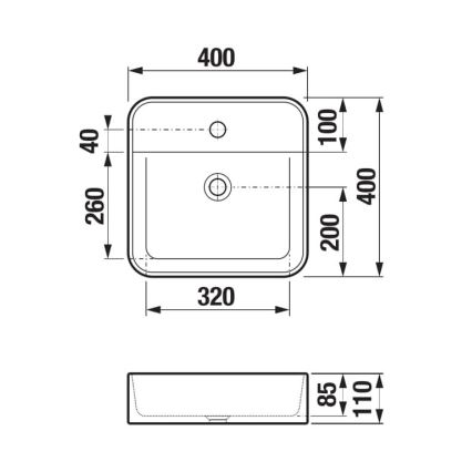 JIKA H8183610001111 - ASTRA 40x40 cm lauaplaadi valamu keraamika/valge