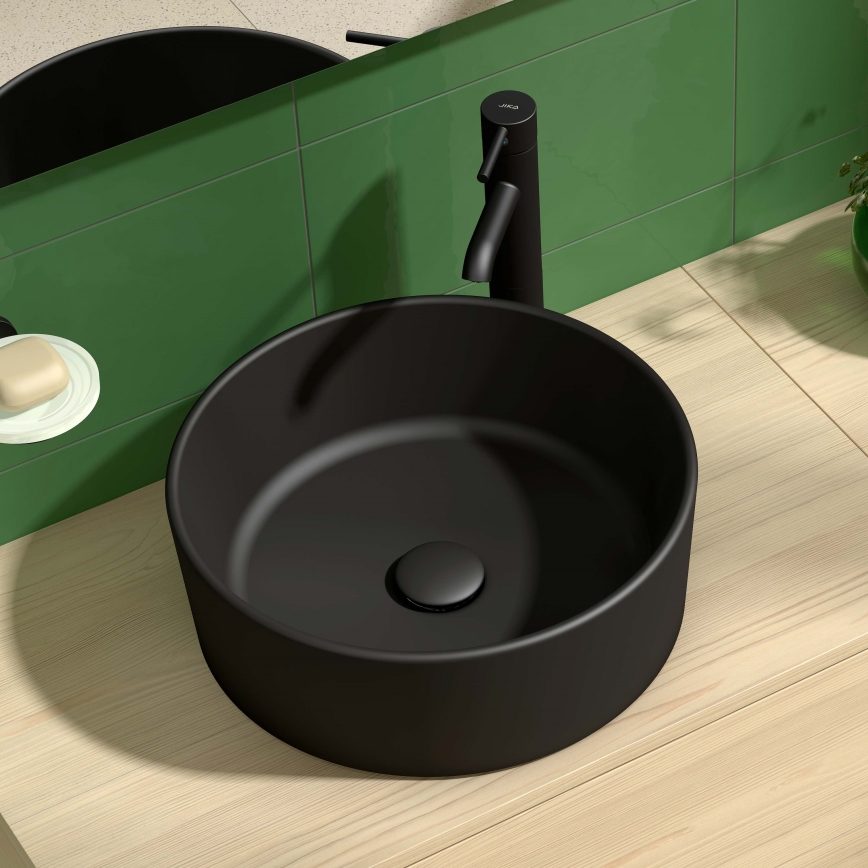 JIKA H8184207161121 - Kraanikauss töötasapinnale CUBITO d. 40 cm keraamika/matt must