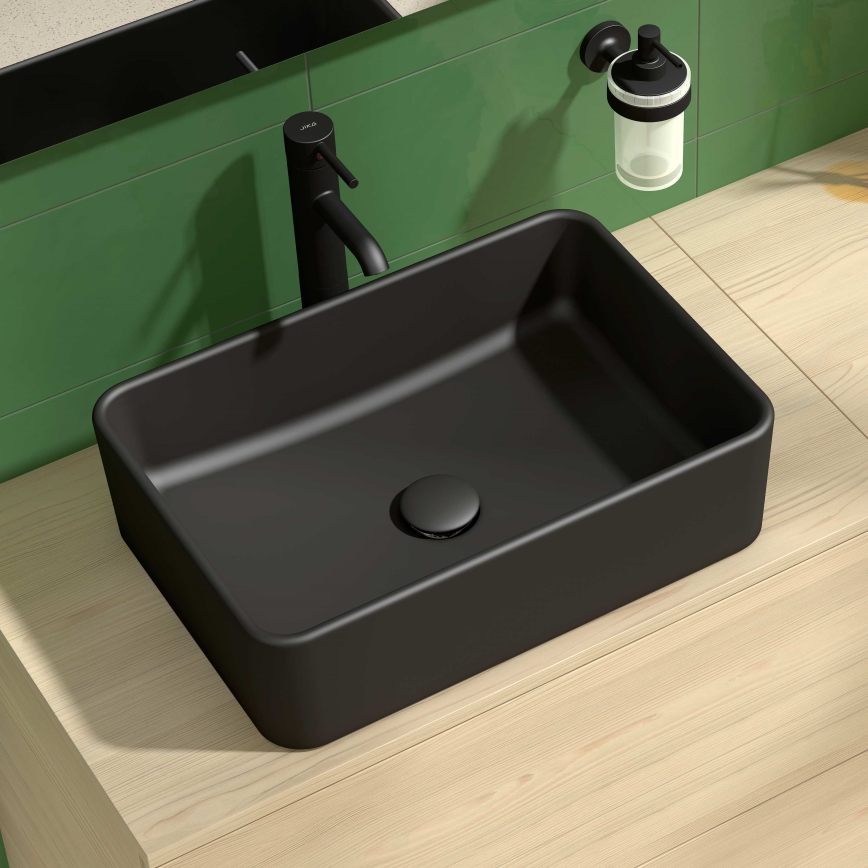 JIKA H8184237161121 - Kraanikauss töötasapinnale CUBITO 50x35 cm keraamika/matt must