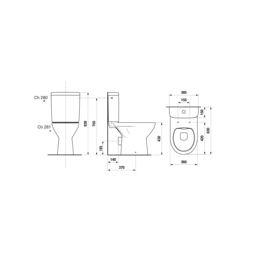 JIKA H8273860002801 - WC-pott LYRA keraamika/valge