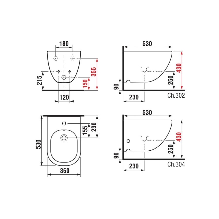 JIKA H8317120003021 - Seinale paigaldatav bidet MIO keraamika/valge