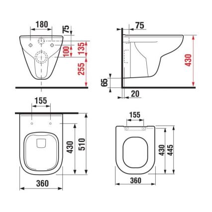 JIKA H8666140000001 - seinale kinnitatav WC-pott DEEP, keraamika/valge + SoftClose WC-kaas DEEP, duroplast/valge