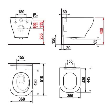 JIKA H8666180000001 - Seinale kinnitatav tualettpott DEEP, keraamika/valge + SoftClose istumiskaas DEEP, duroplast/valge
