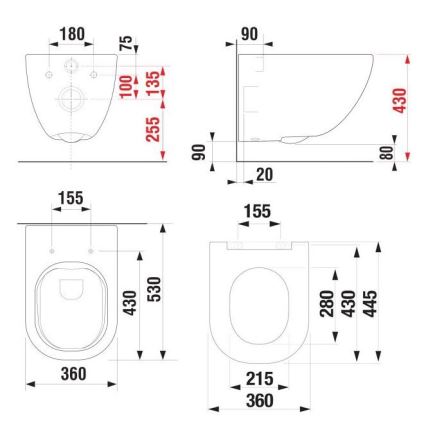 JIKA H8667140000001 - Seinale riputatav WC-pott MIO keraamika/valge + WC-poti kaas SoftClose MIO duroplast/valge