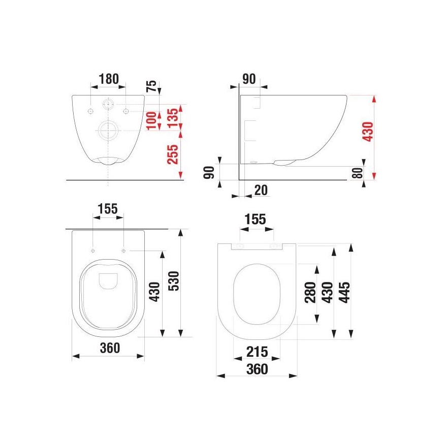 JIKA H8667140000001 - Seinale riputatav WC-pott MIO keraamika/valge + WC-poti kaas SoftClose MIO duroplast/valge