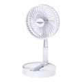 JOHNSON - Laetav lauaventilaator GIRAFFA 5W/3,7V 1200 mAh läbimõõt 20 cm valge
