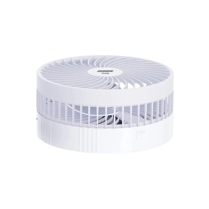 JOHNSON - Laetav lauaventilaator GIRAFFA 5W/3,7V 1200 mAh läbimõõt 20 cm valge