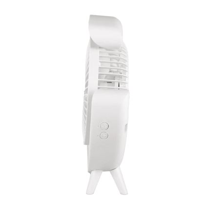 JOHNSON - LED RGB laetav laua ventilaator, mitmevärviline, LED/5W/3,7V, 1200 mAh, läbimõõt 14 cm, valge
