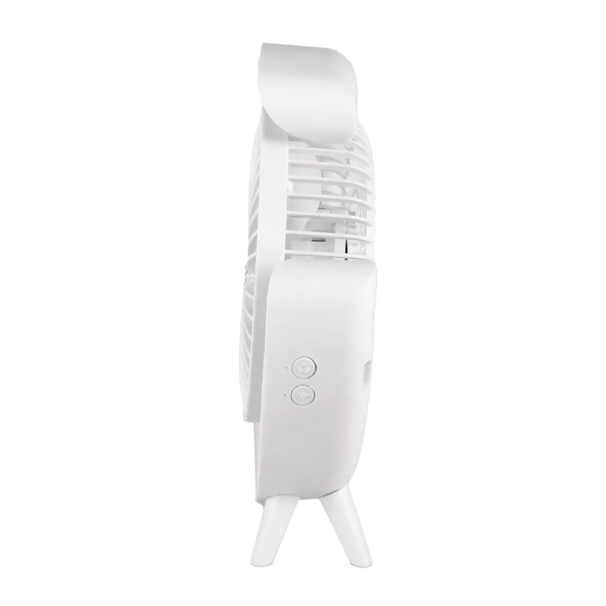 JOHNSON - LED RGB laetav laua ventilaator, mitmevärviline, LED/5W/3,7V, 1200 mAh, läbimõõt 14 cm, valge
