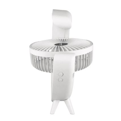 JOHNSON - LED RGB laetav laua ventilaator, mitmevärviline, LED/5W/3,7V, 1200 mAh, läbimõõt 14 cm, valge