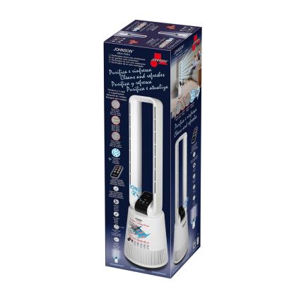 JOHNSON - ventilaator õhupuhastiga ja HEPA-filtriga ARIA PURA 90W/230V valge + kaugjuhtimispult