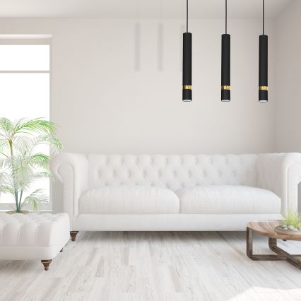 JOKER kaabliga ripplühter 3xGU10/25W/230V must/kuldne