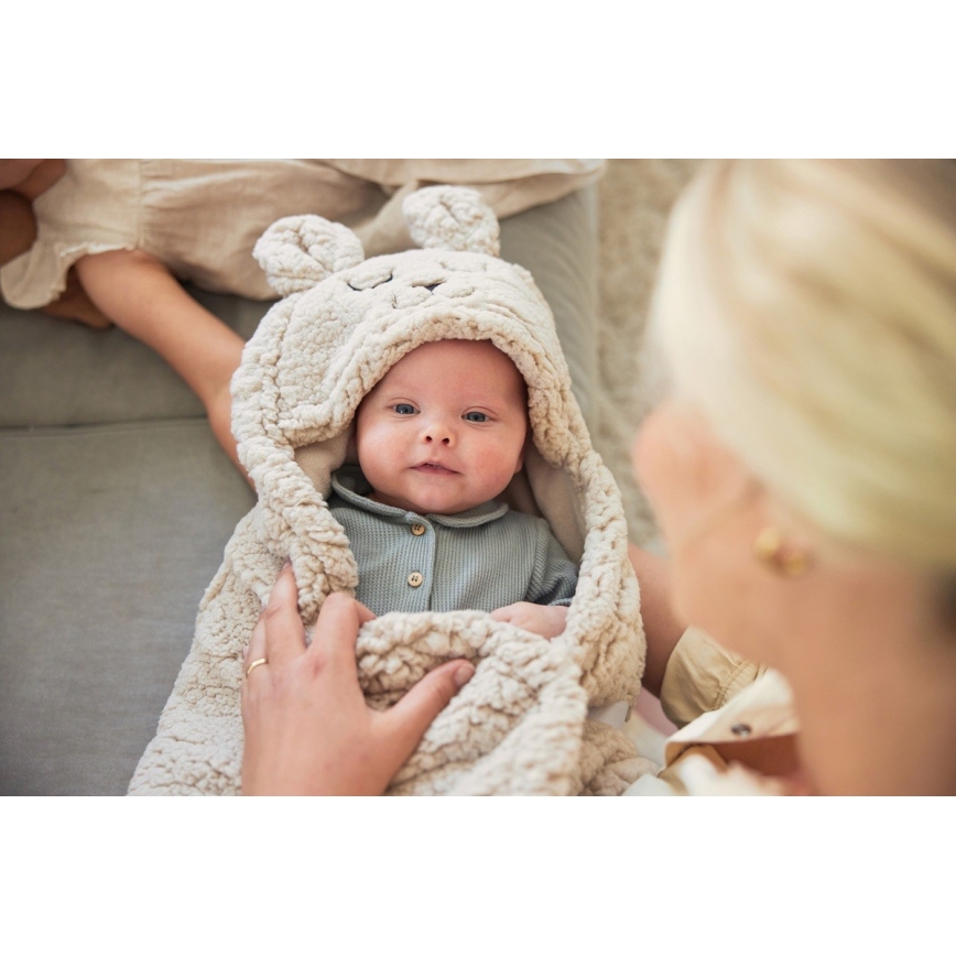 Jollein - Kaisutekk fleece Bunny 100x105 cm Nougat