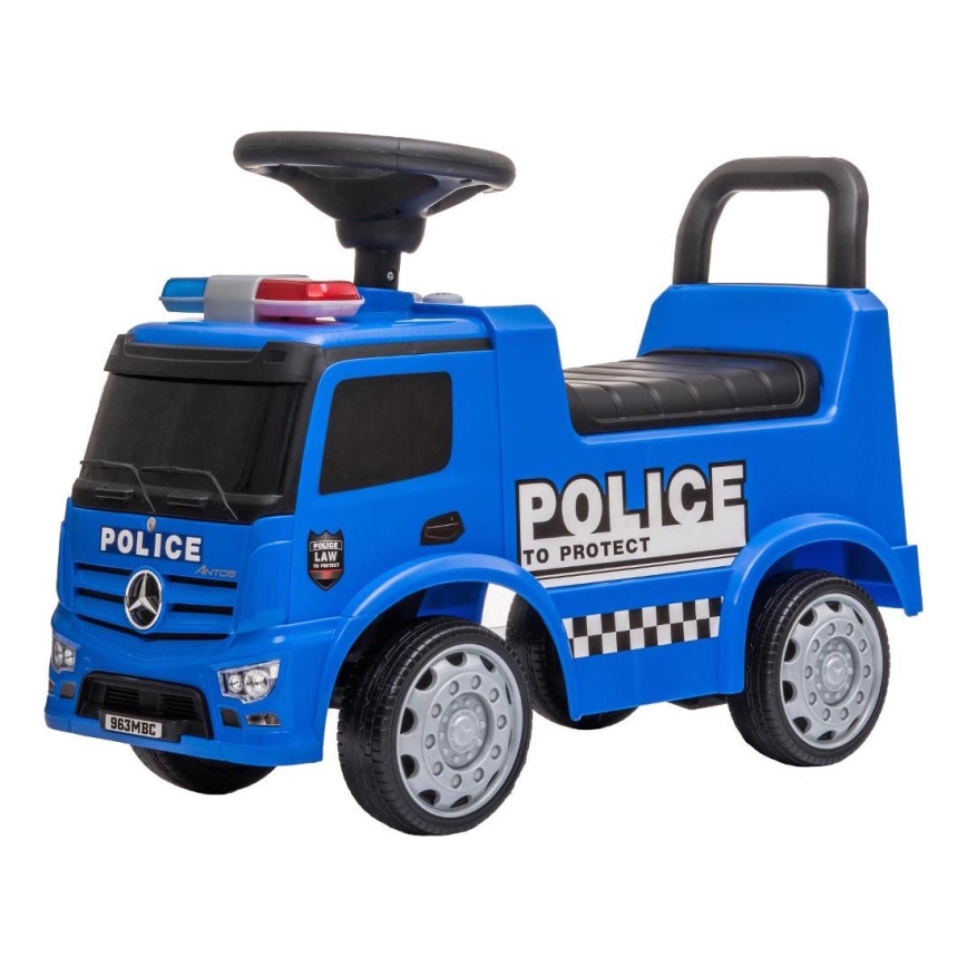 Jooksuratas Mercedes Politseiauto 2xAA sinine