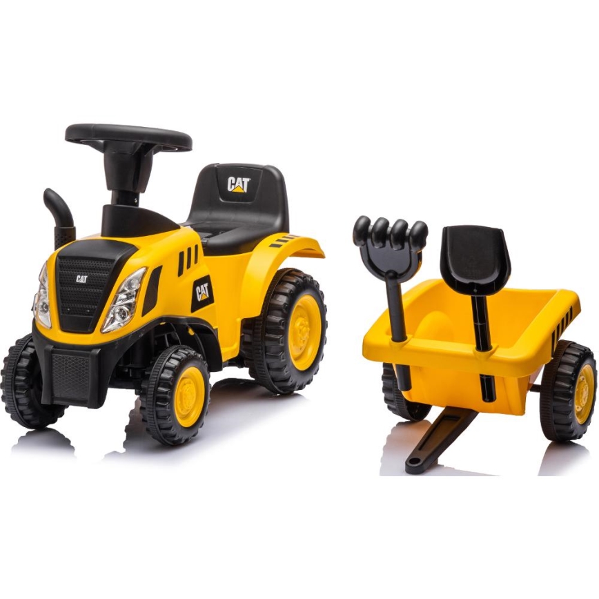 Jooksuratas traktor CAT 2xAA kollane/must