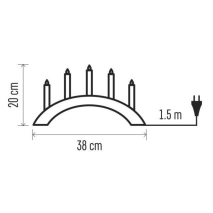 Jõuluteemaline küünlajalg 5xE10/15W/230V hall