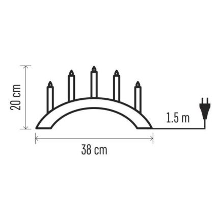 Jõuluteemaline küünlajalg 5xE10/15W/230V valge